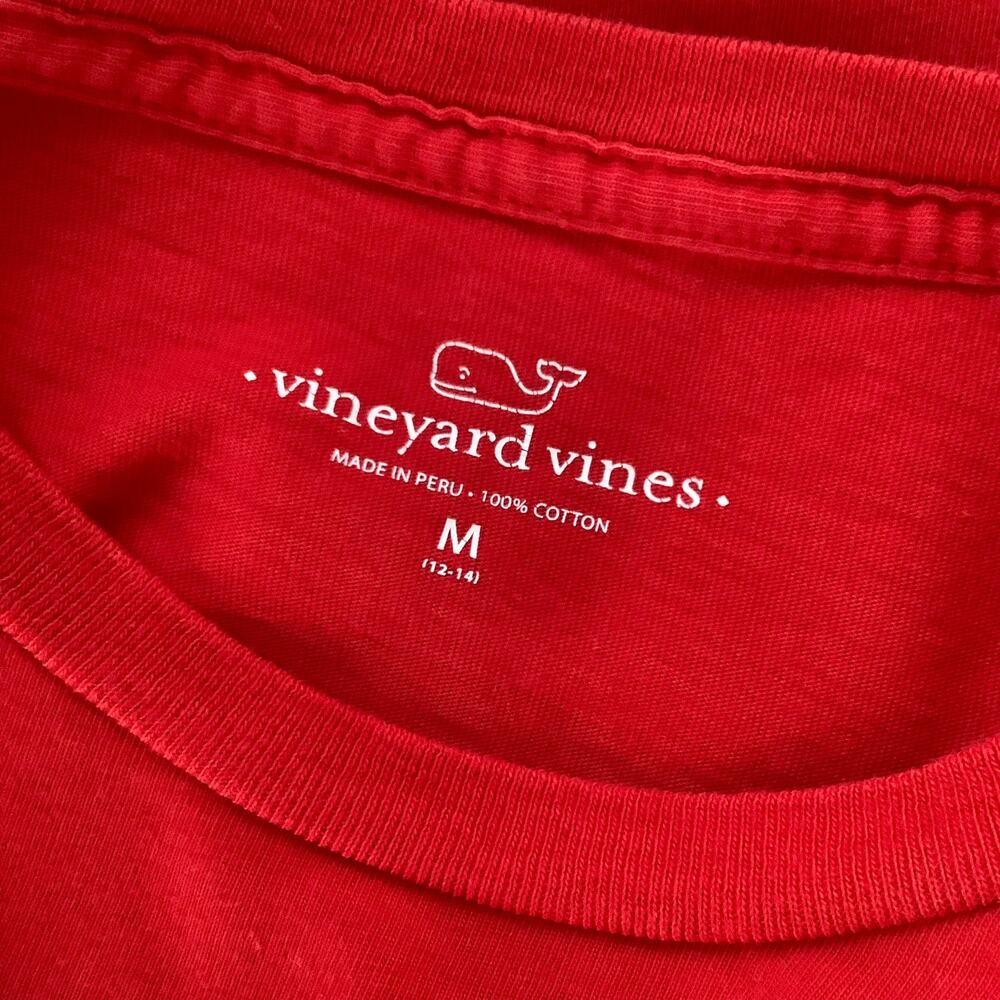 Vineyard Vines Red Long Sleeve Hooded Graphic T-Shirt Medium - Picture 5 of 6